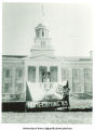 Homecoming monument in front of Old Capitol, The University of Iowa, 1989