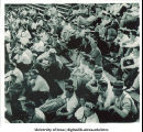 Spectators in bleachers, The University of Iowa, 1920s?