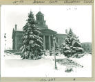 Snowy west facade of Old Capitol and terrace, The University of Iowa, December 1953