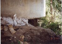 Undercutting under a bridge
