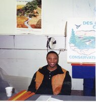 2001  NRCS (Natural Resources Conservation Service) District Conservationist Terrance Rudolph sits in his  office