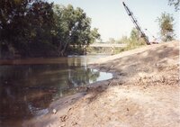 1993 Cranes doing work on Flint Creek