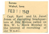 WAAC recruiters call on local