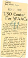 USO center for WAACs