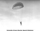 Parachuter from Fort Leavenworth, Kan., circus, The University of Iowa, April 23, 1937