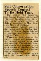Soil conservation speech contest to be held. 