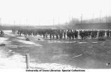 Battalion physical training, Iowa Field, The University of Iowa, 1918