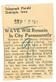 WAVE will remain in city permanently