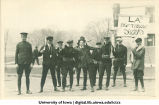 Drill squad in Mecca Day parade, The University of Iowa, 1922