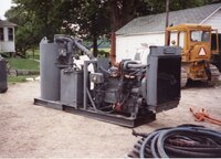 1993 Flood water being piped into the Iowa River