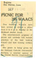 Picnic for 200 WAACs