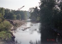 1993 Cranes doing work on Flint Creek