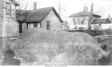 Granite boulder belonging to Iowan Drift, Mason City, Iowa, late 1890s or early 1900s