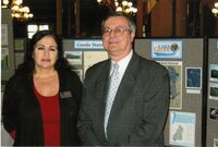 2012 Maureen Hutchcroft and Representative Dennis Cahoon at the state capitol for Conservation Districts of Iowa (CDI) Legislative Day