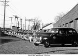 Ambulance fleet, The University of Iowa, October 21, 1945