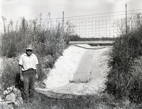 Cement water runoff structure in field