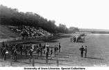 Governor's Day on Iowa Field, military band in foreground, The University of Iowa, 1915